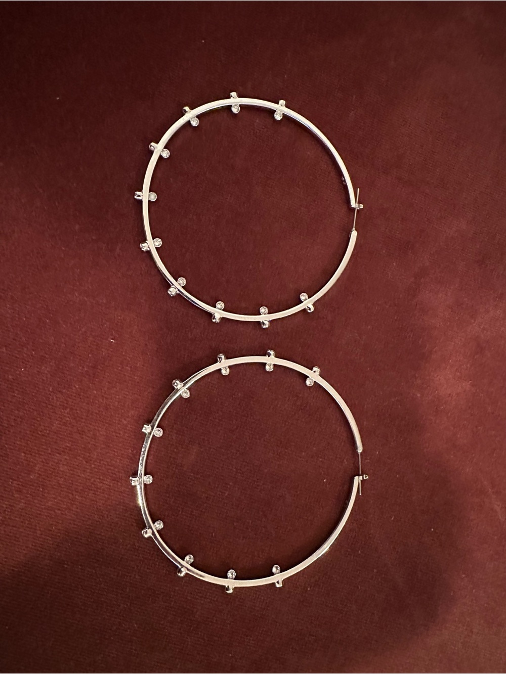 Swarovski Silver Hoop Earrings with Crystal Accents